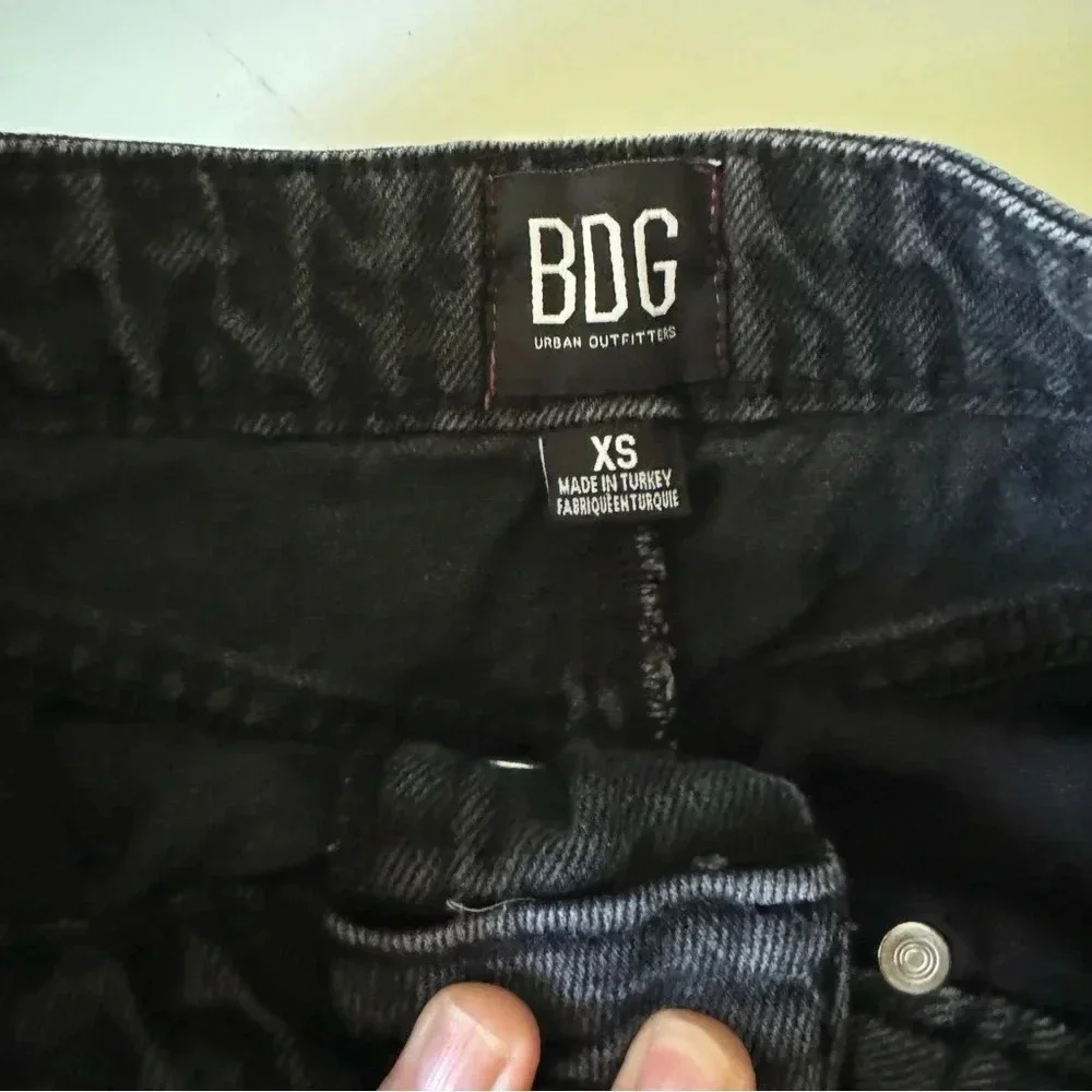 BDG Urban Outfitters Distressed Frayed Hem Button Fly Denim Jean Mini Skirt XS